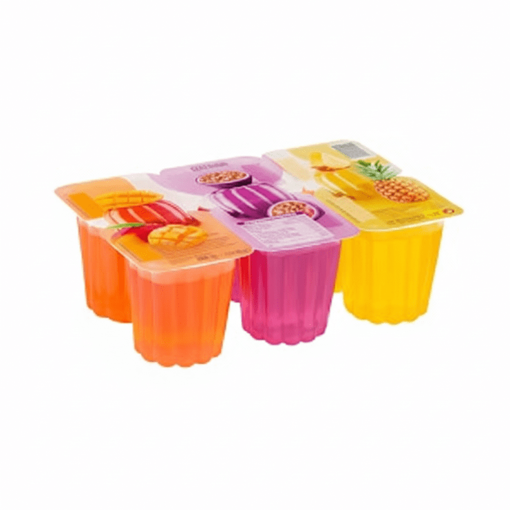 Gelatina sabores mango, maracuyá y piña