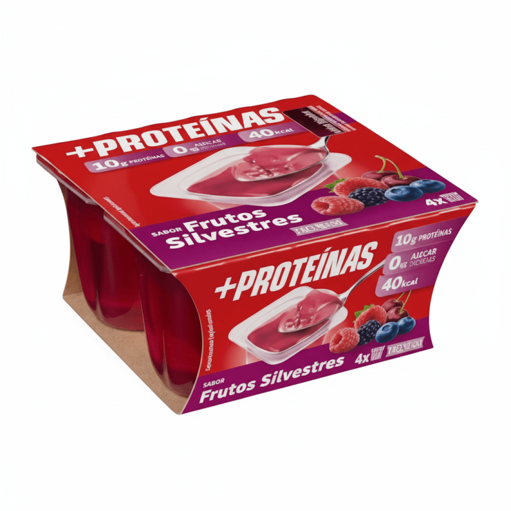 Gelatina sabor a frutos silvestres +Proteínas